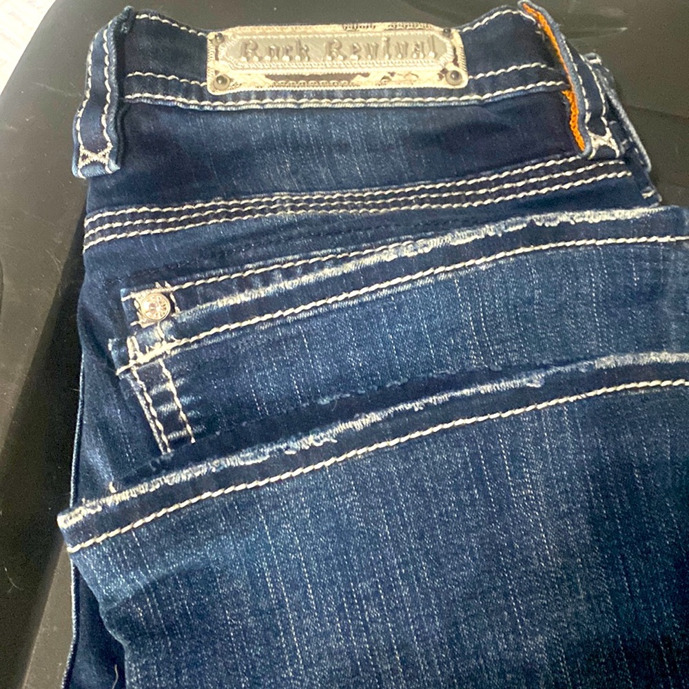 Rock Revival Yui Easy Boot Womens Jeans Size 30 Flap Pocket
